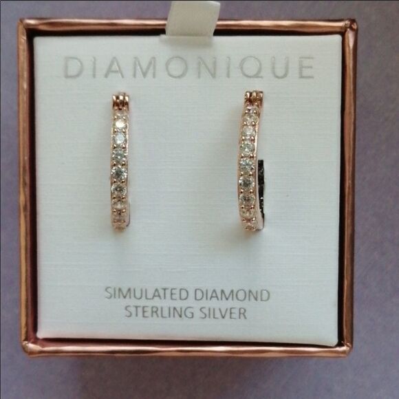 1.25 ✨ Diamonique Inside Out Hoop Earrings✨